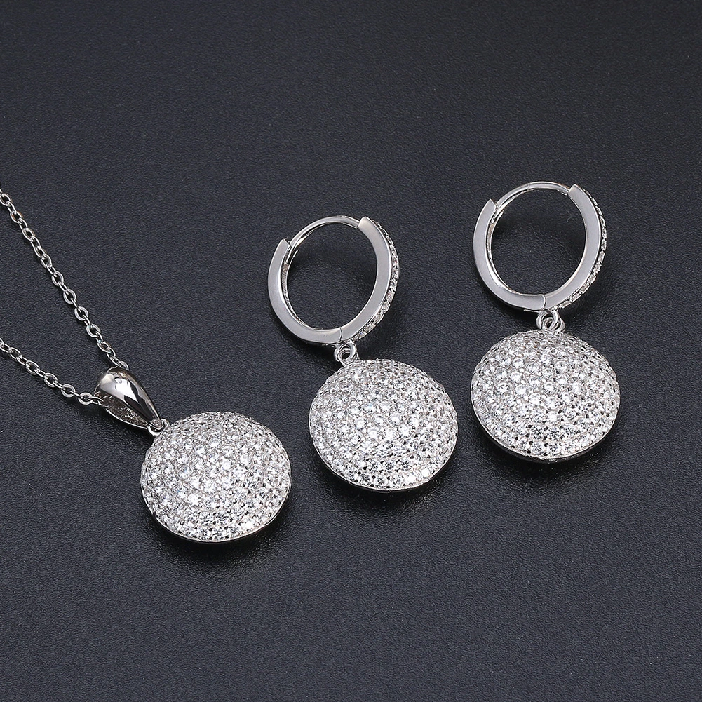 Votum Fashion 925 Seterling Silver 18K Plated Moissanite Diamond Earrings Jewellery 14K Gold Necklace Women Accessories Customization Jewelry Set