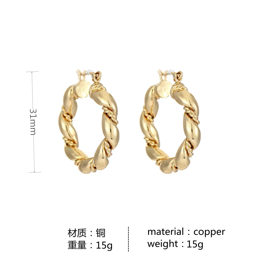 Jewelry Fashion Circle Brass Dainty Earrings for Women Latest Design Jewelry Gold Hoop Earrings