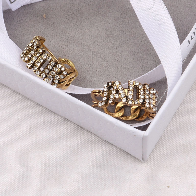2022 Luxury Trendy Fashion Accessories Gold Silver Letter Hoop Earrings