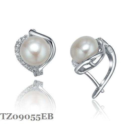 Fashion Silver Pearl Jewelry Set with Earring Lock