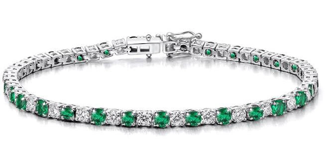 Bijoux Joias Plata Sterling Silver Jewellery Fashion Color Gemstone Tennis Bracelet