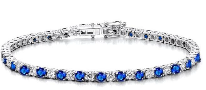 Bijoux Joias Plata Sterling Silver Jewellery Fashion Color Gemstone Tennis Bracelet