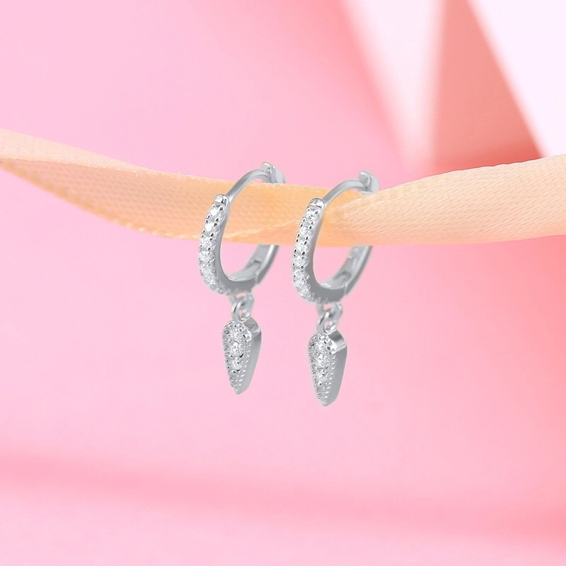 Trendy 925 Sterling Silver Tassel Triangle Earrings