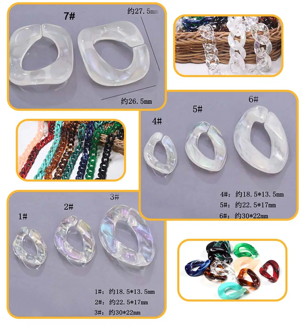 Factory Selling Acrylic Chain Opening Ring Bag Chain Matte Bag Accessories for DIY Jewelry