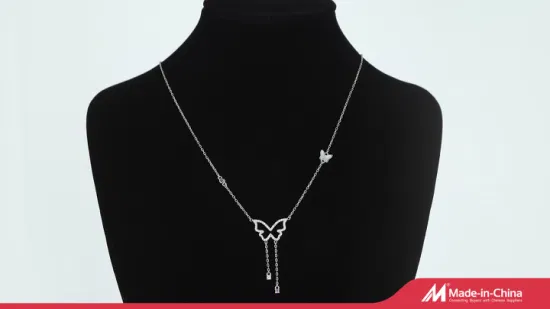 High Quality 925 Sterling Silver Necklace with Butterfly Pendant