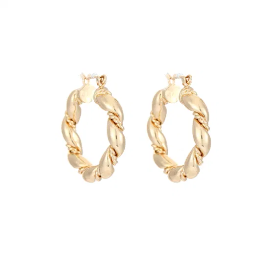 Jewelry Fashion Circle Brass Dainty Earrings for Women Latest Design Jewelry Gold Hoop Earrings