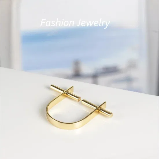 High Quality Jewelry 18K Gold Plated Brass Jewelry U Shape Gold Hoop Earrings for Women Gift Minimalist Jewelry Fashion Jewelry Wholesale