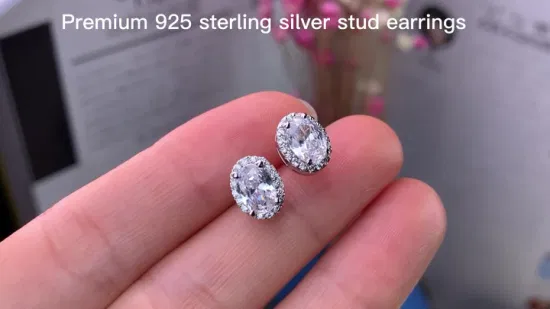Classic Sterling Silver Jewelry 4mm 5mm 6mm Round CZ Cubic Zircon 925 Sterling Silver Stud Earring