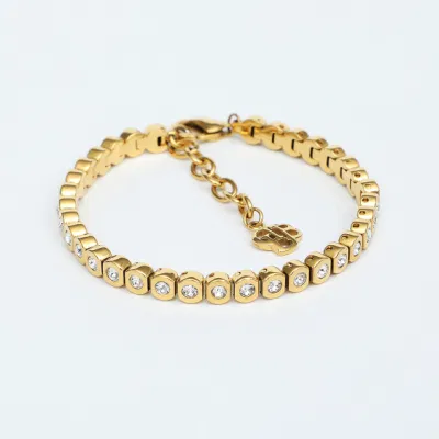 Gold Plated Chain Adjustable Bracelet Heart Pendant Silicone Smart Chain Stainless Steel Charm Jewelry Bracelet