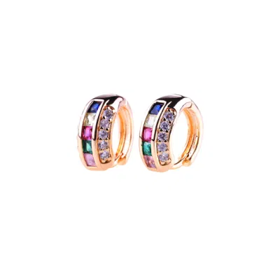 Fashion Jewellry Anniversary Copper Alloy Stud Drop Hoop Huggie Earrings with Crystal