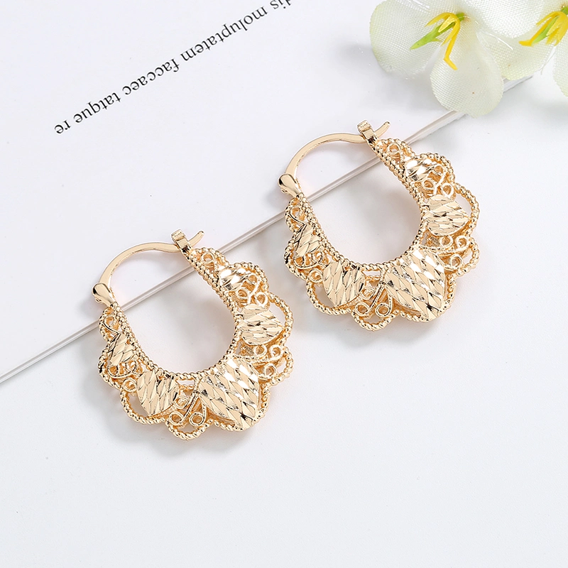 Women Fashion Accessories Costume Jewelry 14K Gold Simple Hoop Earrings