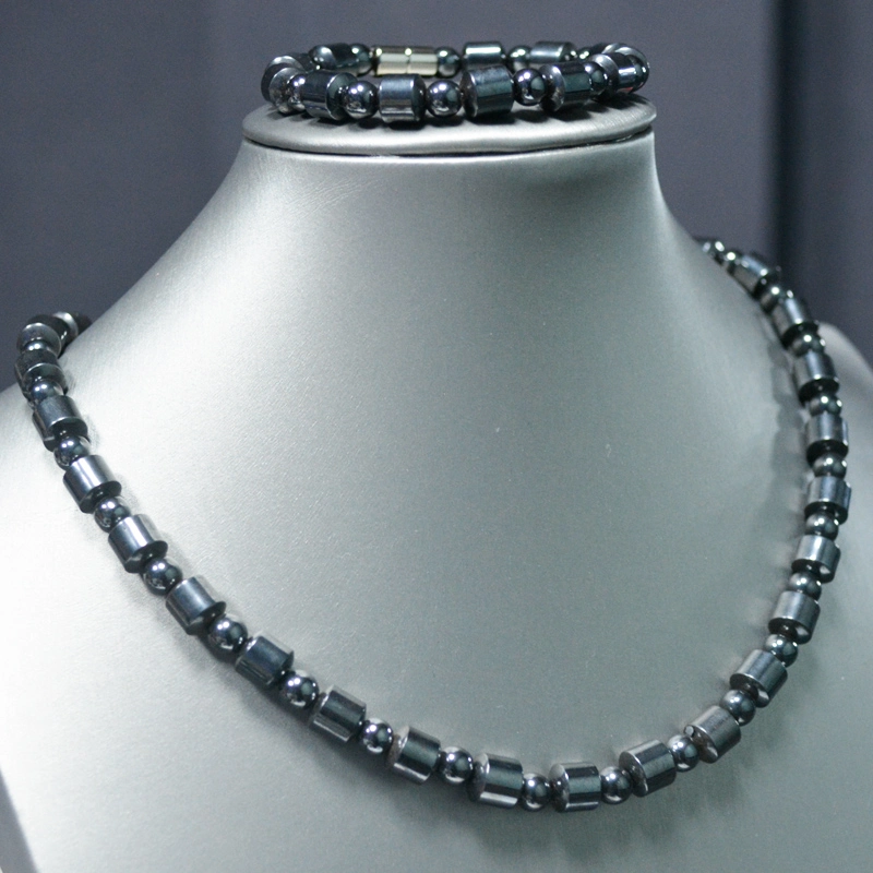 Fashion Hematite Beads Necklace Jewelry Set with Magnetic for Body Health Care (CF-HTN-005)